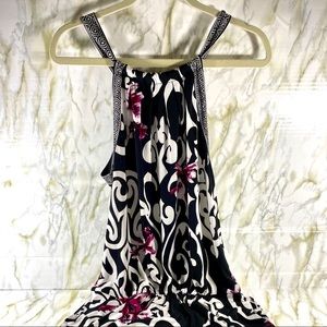 White House Black Market Orchid Print Tunic